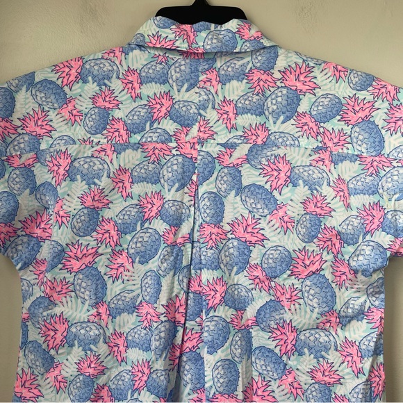 Vineyard Vines pineapple printed popover half button boho tropical shirt size 8 - Picture 8 of 12
